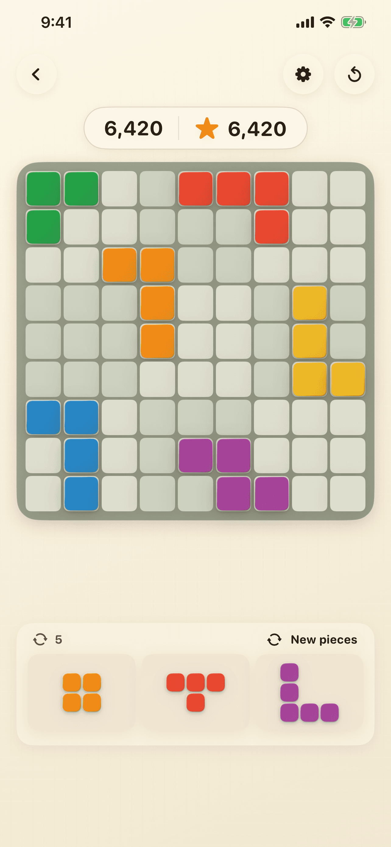 Shapoku mid-game on iPhone using the Classic palette