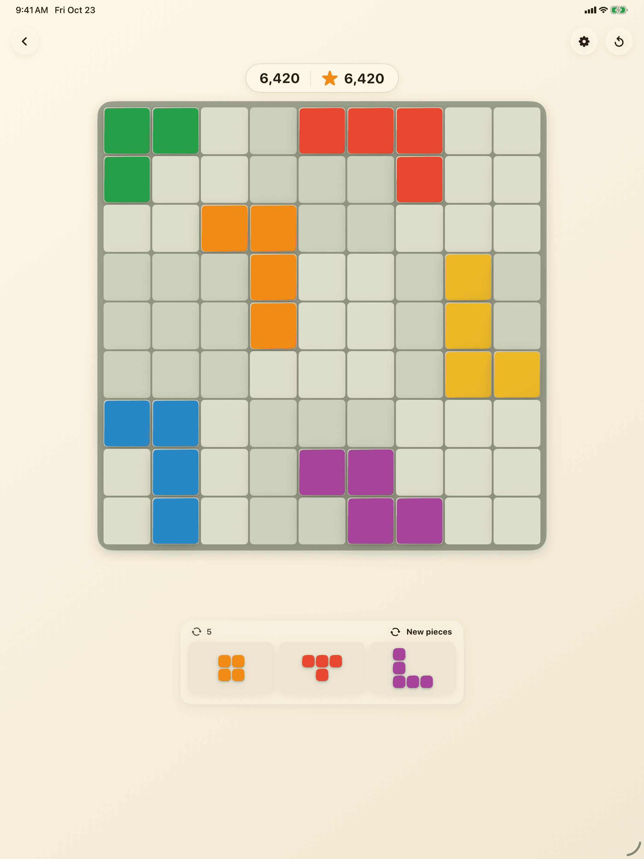 Shapoku mid-game on iPad using the Classic palette